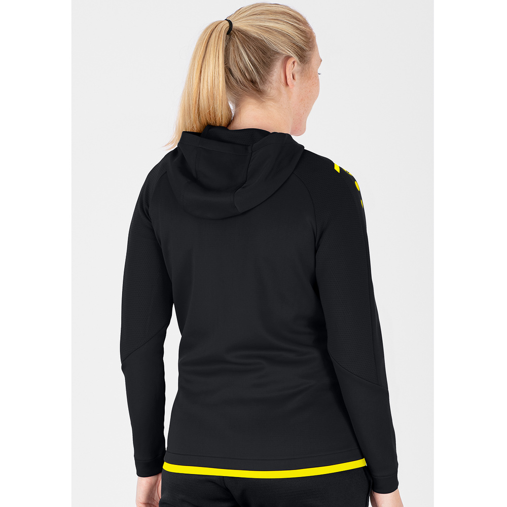 TRAINING JACKET JAKO CHALLENGE WITH HOOD, BLACK-CITRO WOMEN. 