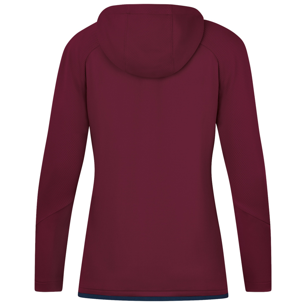 TRAINING JACKET JAKO CHALLENGE WITH HOOD, MAROON-SEABLUE WOMEN. 