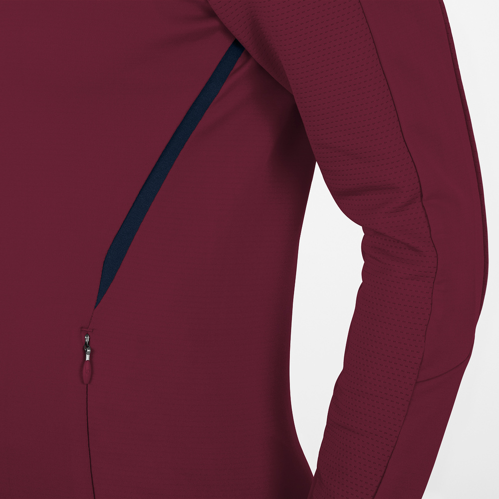 TRAINING JACKET JAKO CHALLENGE WITH HOOD, MAROON-SEABLUE WOMEN. 