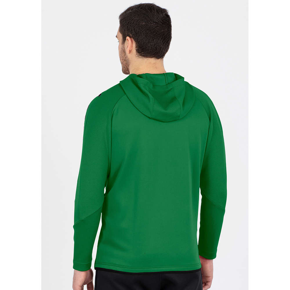 TRAINING JACKET JAKO CHALLENGE WITH HOOD, SPORT GREEN-BLACK MEN. 