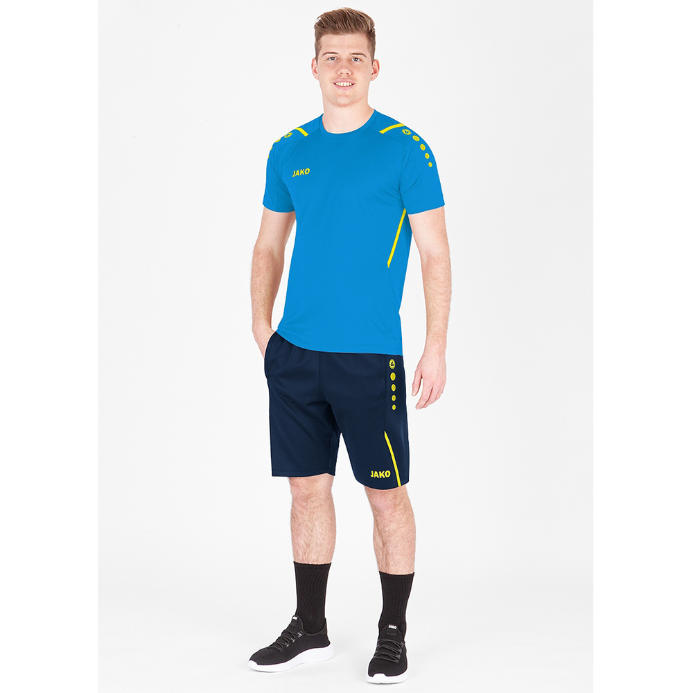 TRAINING SHORTS JAKO CHALLENGE, SEABLUE-NEON YELLOW KIDS. 