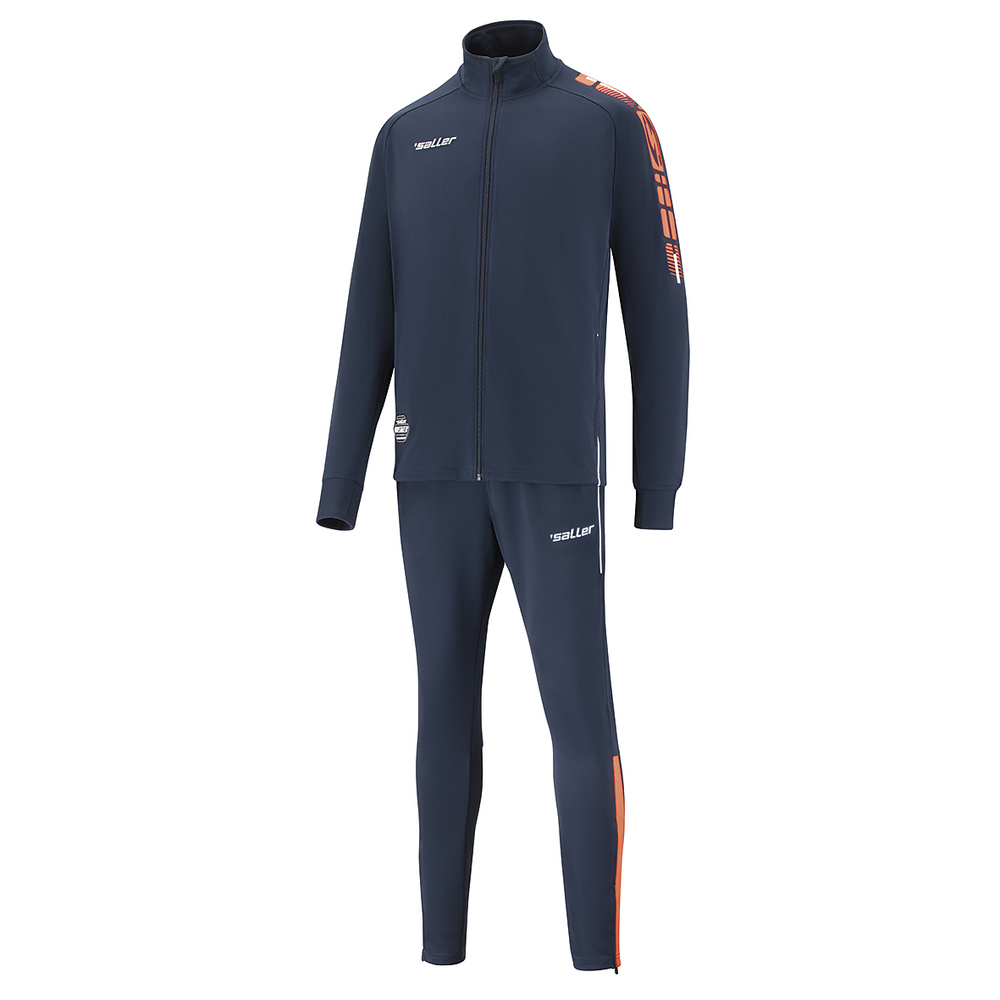 TRAINING TRACKSUIT SALLERX.72, NAVY-NEON ORANGE-WHITE KIDS. 