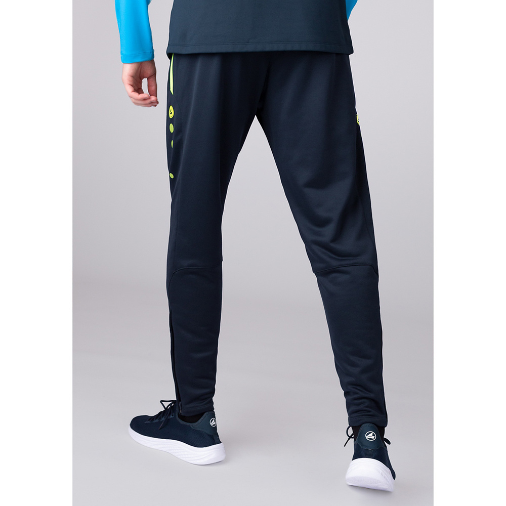 TRAINING TROUSERS JAKO ALLROUND, SEABLUE-NEON YELLOW MEN. 