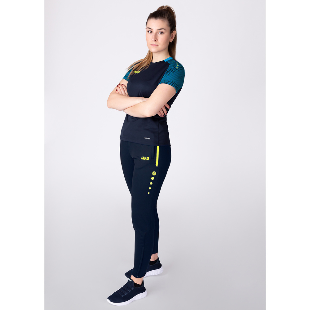 TRAINING TROUSERS JAKO ALLROUND, SEABLUE-NEON YELLOW WOMEN. 