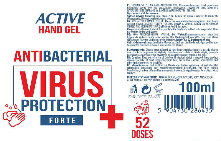 UNIVERSAL SURFACE DISINFECTANT ACTIVE PROTECT. 