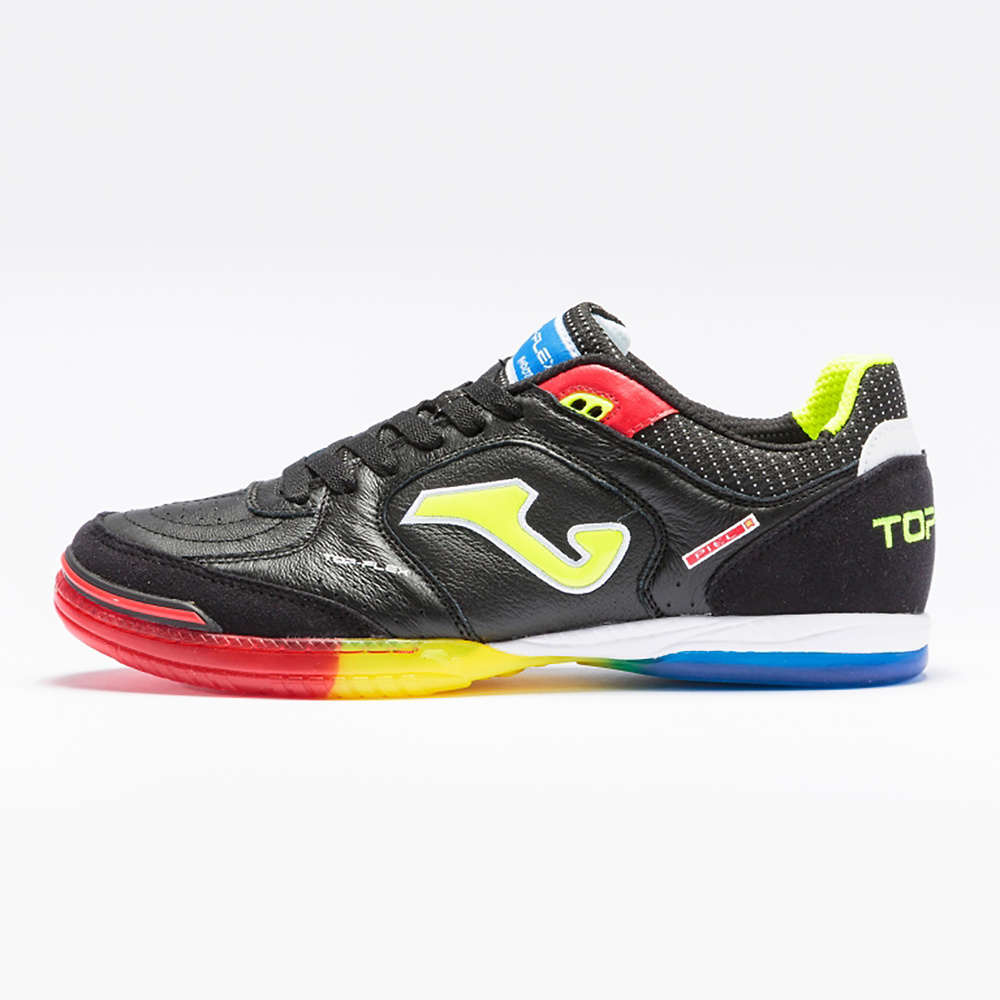 ZAPATILLA JOMA TOP FLEX 2101, NEGRO-AMARILLO FLÚOR INDOOR. 
