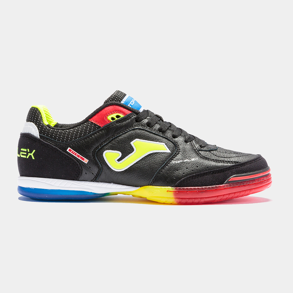 ZAPATILLA JOMA TOP FLEX 2101, NEGRO-AMARILLO FLÚOR INDOOR. 
