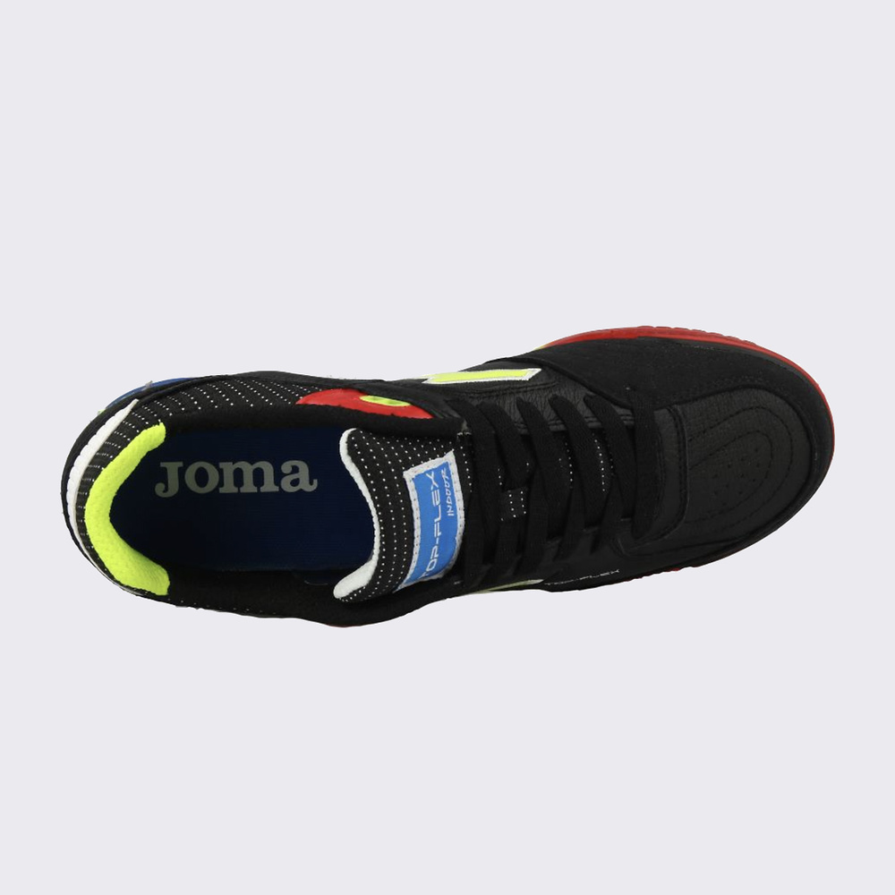 ZAPATILLA JOMA TOP FLEX 2101, NEGRO-AMARILLO FLÚOR INDOOR. 
