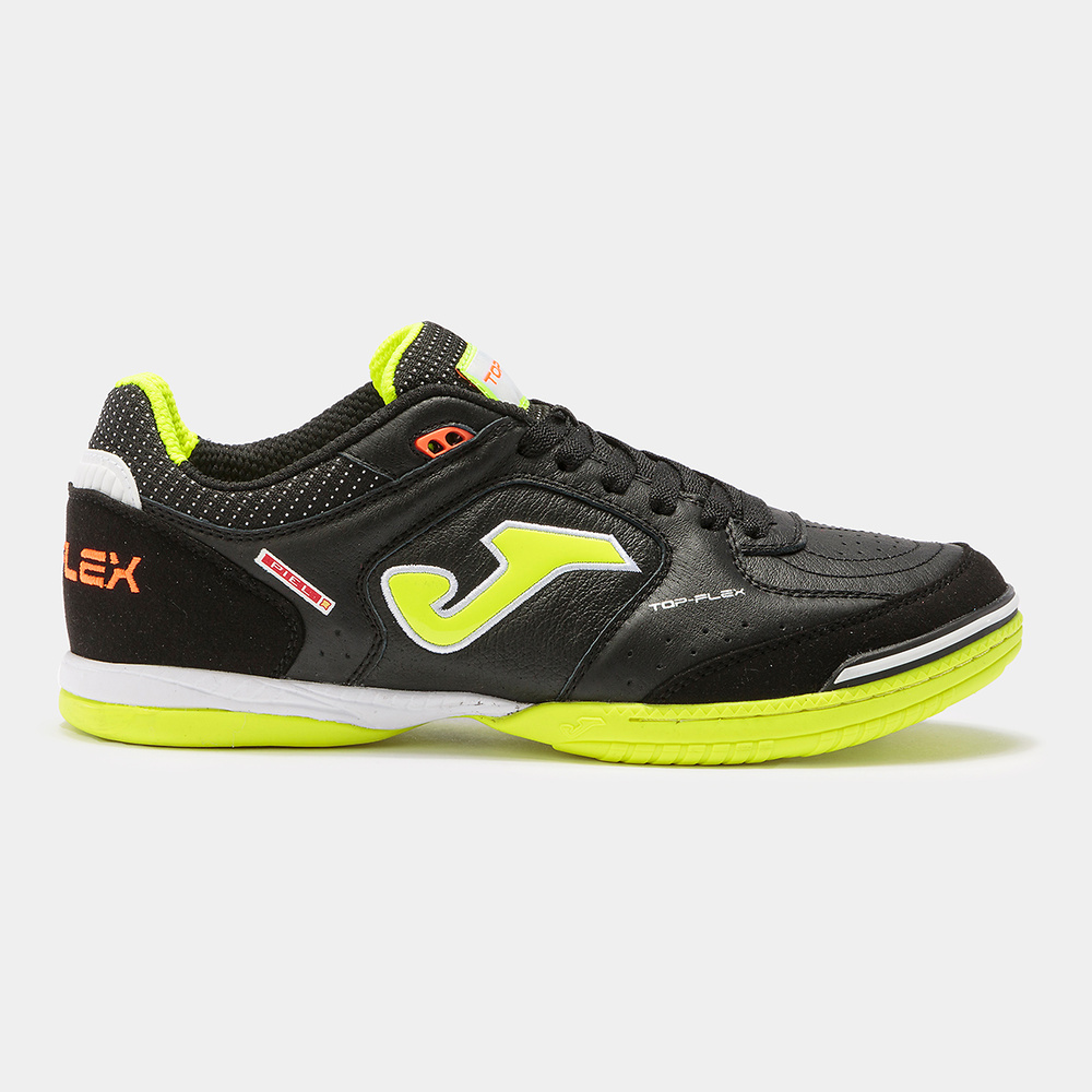 ZAPATILLA JOMA TOP FLEX 2101, NEGRO-AMARILLO INDOOR. 