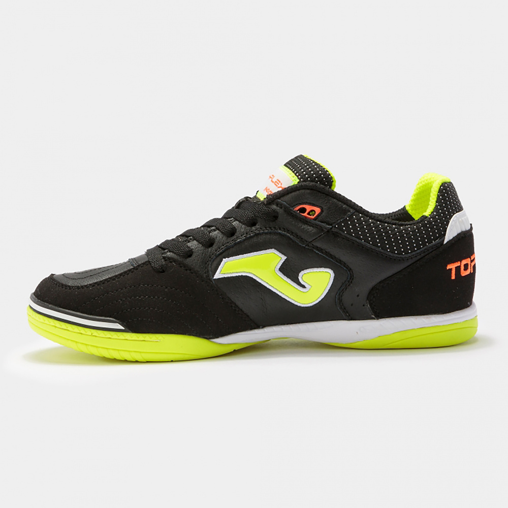 ZAPATILLA JOMA TOP FLEX 2101, NEGRO-AMARILLO INDOOR. 