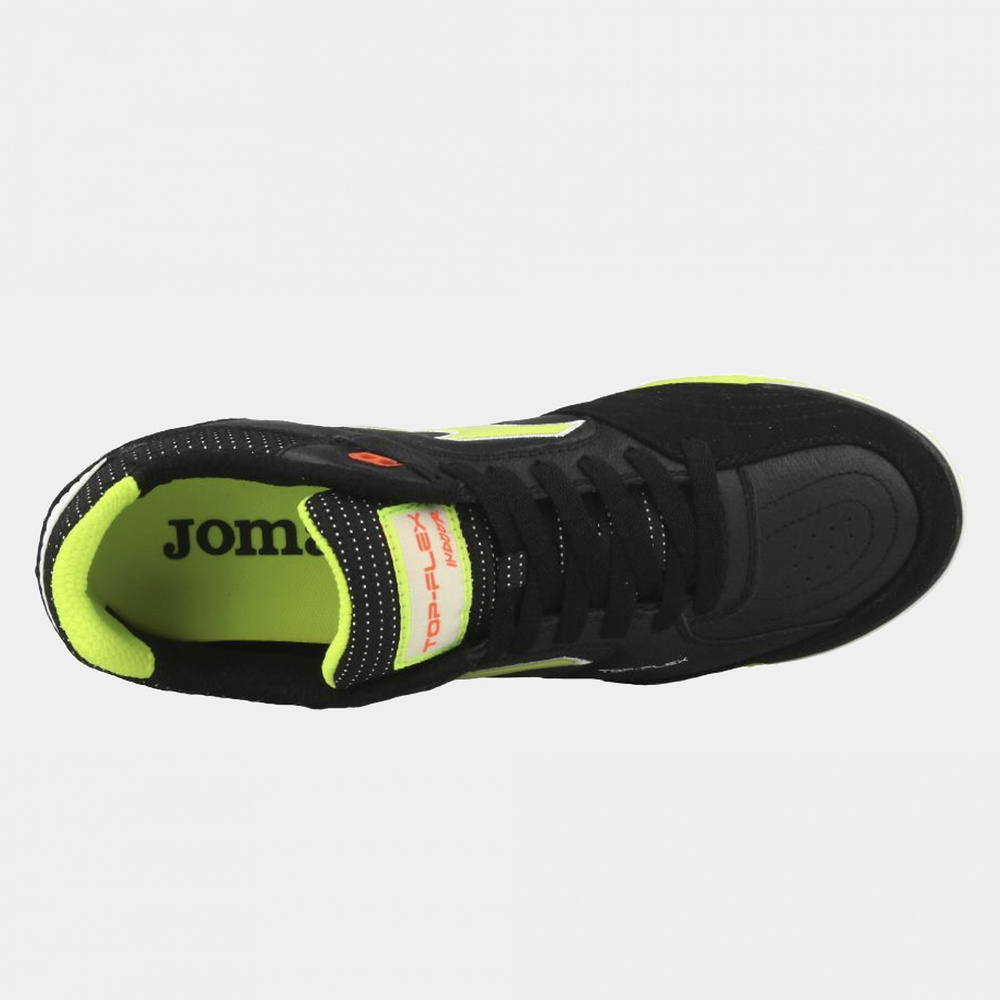 ZAPATILLA JOMA TOP FLEX 2101, NEGRO-AMARILLO INDOOR. 