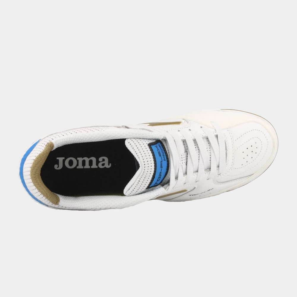 ZAPATILLA JOMA TOP FLEX 2102, BLANCO-ORO INDOOR. 