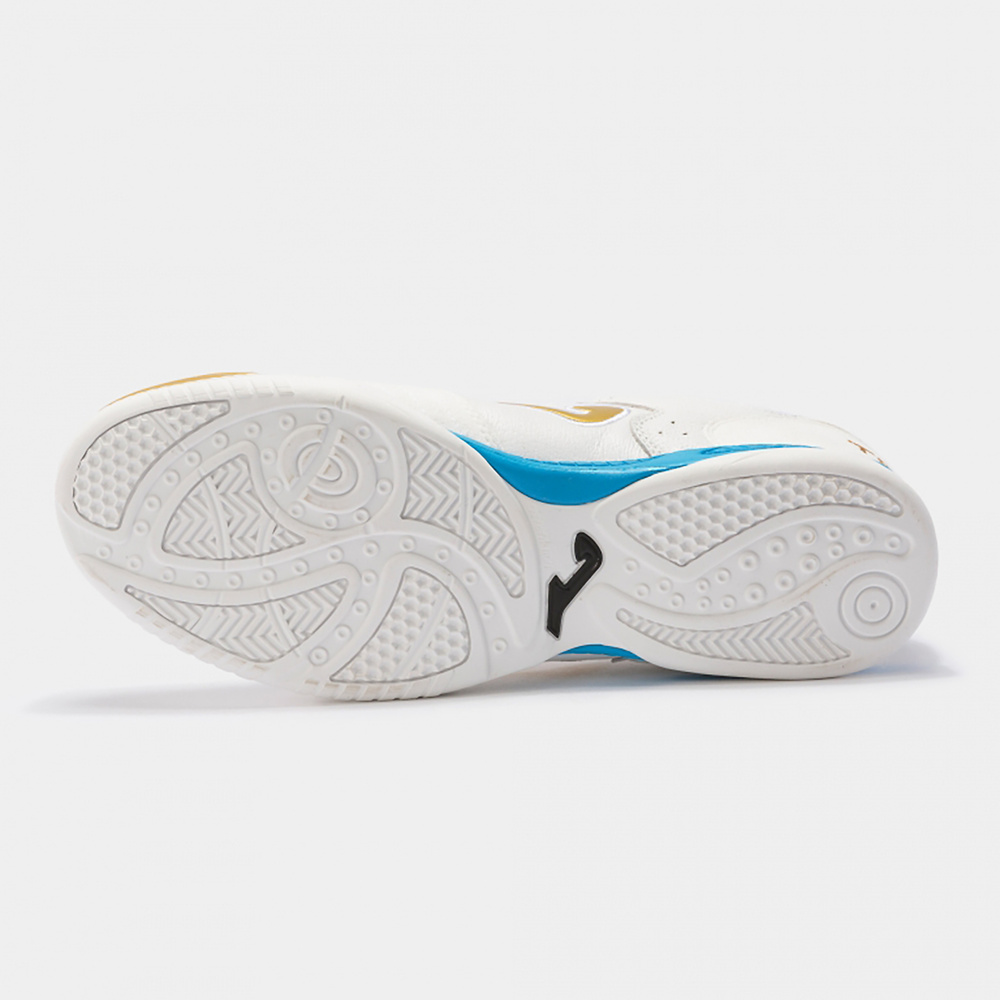 ZAPATILLA JOMA TOP FLEX 2102, BLANCO-ORO INDOOR. 