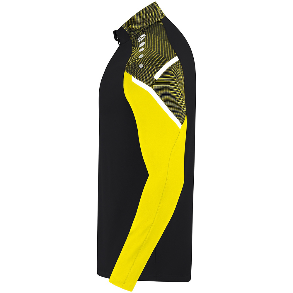 ZIP TOP JAKO PERFORMANCE, BLACK-SOFT YELLOW KIDS. 