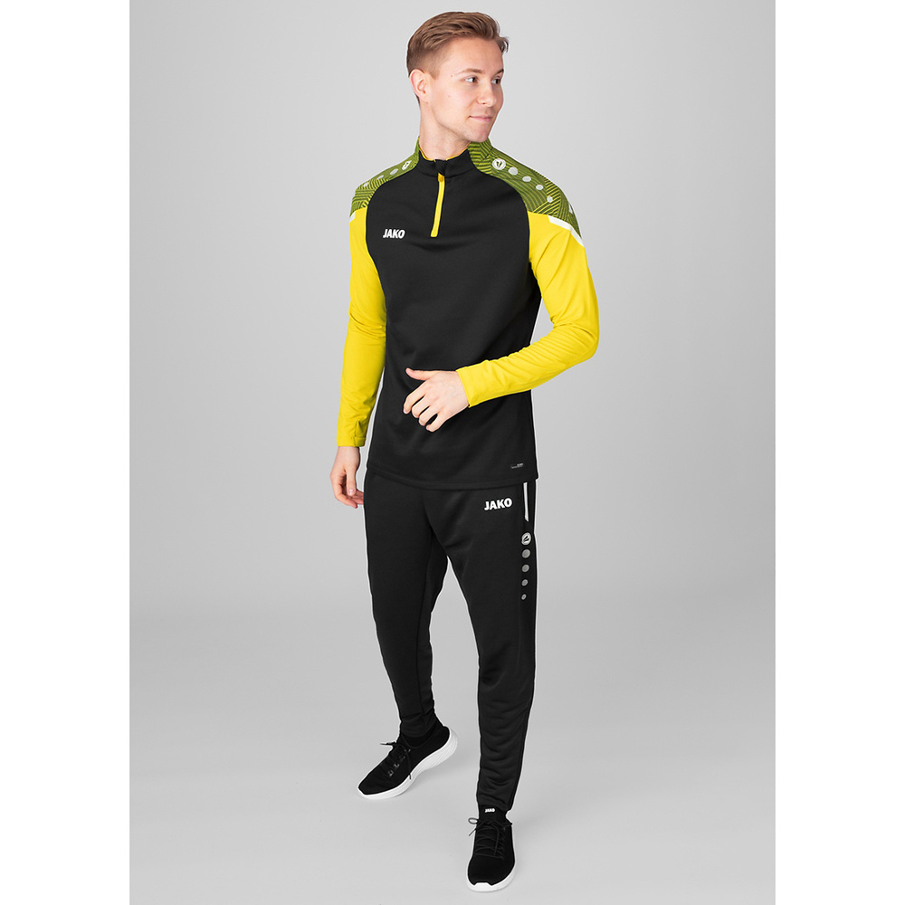 ZIP TOP JAKO PERFORMANCE, BLACK-SOFT YELLOW MEN. 