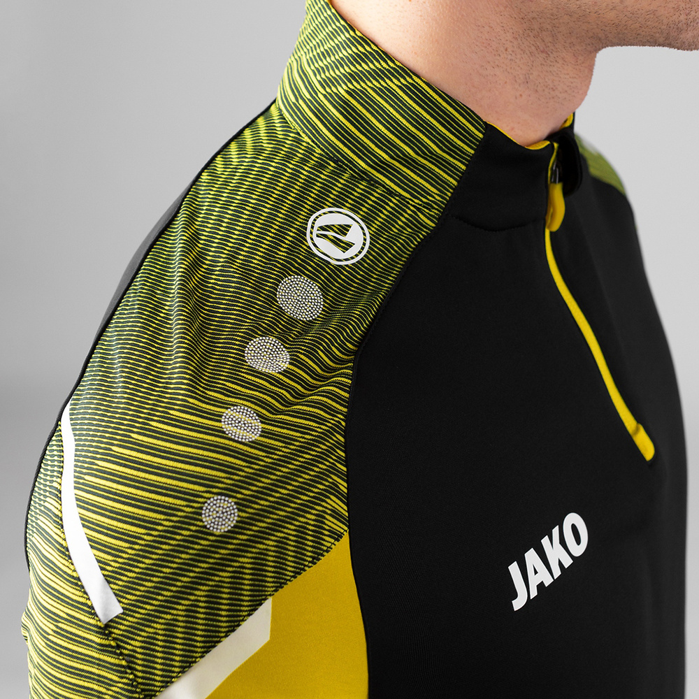 ZIP TOP JAKO PERFORMANCE, BLACK-SOFT YELLOW MEN. 