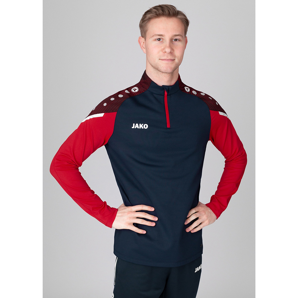 ZIP TOP JAKO PERFORMANCE, SEABLUE-RED MEN. 