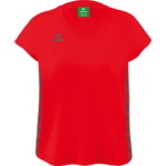 CAMISETA ERIMA ESSENTIAL TEAM, ROJA-GRIS PIZARRA MUJER.