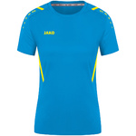 CAMISETA JAKO CHALLENGE MANGA CORTA, AZUL JAKO-AMARILLO NEÓN MUJER.