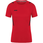 CAMISETA JAKO CHALLENGE MANGA CORTA, ROJA-NEGRA MUJER.