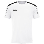 CAMISETA JAKO POWER MANGA CORTA, BLANCA-NEGRA HOMBRE.