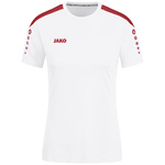 CAMISETA JAKO POWER MANGA CORTA, BLANCA-ROJA MUJER.