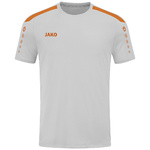 CAMISETA JAKO POWER MANGA CORTA, GRIS-NARANJA NEÓN HOMBRE.