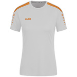 CAMISETA JAKO POWER MANGA CORTA, GRIS-NARANJA NEÓN MUJER.