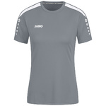 CAMISETA JAKO POWER MANGA CORTA, GRIS PIEDRA-BLANCA MUJER.