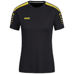 CAMISETA JAKO POWER MANGA CORTA, NEGRA-AMARILLA MUJER.