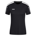 CAMISETA JAKO POWER MANGA CORTA, NEGRA-BLANCA MUJER.