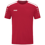 CAMISETA JAKO POWER MANGA CORTA, ROJA-BLANCA HOMBRE.