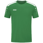 CAMISETA JAKO POWER MANGA CORTA, VERDE-BLANCA NIÑO.