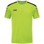 CAMISETA JAKO POWER MANGA CORTA, VERDE NEÓN-BLANCA NIÑO.