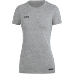 CAMISETA JAKO PREMIUM BASICS MANGA CORTA, GRIS CLARO MELANGE MUJER. 