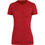 CAMISETA JAKO PREMIUM BASICS MANGA CORTA, ROJA MELANGE MUJER. 