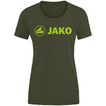 CAMISETA JAKO PROMO, CAQUI-VERDE NEÓN MUJER.