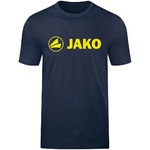 CAMISETA JAKO PROMO, MARINO MELANGE-AMARILLA NEÓN NIÑO.