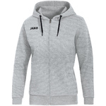 CHAQUETA CON CAPUCHA JAKO BASE, GRIS MELANGE MUJER.