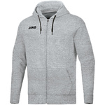 CHAQUETA CON CAPUCHA JAKO BASE, GRIS MELANGE NIÑO.