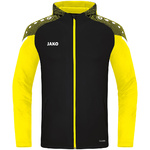 CHAQUETA CON CAPUCHA JAKO PERFORMANCE, BLACK-AMARILLA HOMBRE.