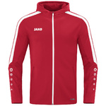 CHAQUETA CON CAPUCHA JAKO POWER, ROJA-BLANCA NIÑO.