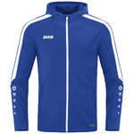 CHAQUETA CON CAPUCHA JAKO POWER, ROYAL-BLANCA NIÑO.