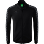 CHAQUETA ERIMA ESSENTIAL TEAM TRACK TOP, NEGRA-GRIS PIZARRA HOMBRE.