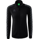 CHAQUETA ERIMA ESSENTIAL TEAM TRACK TOP, NEGRA-GRIS PIZARRA MUJER.