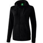 CHAQUETA-SUDADERA CON CAPUCHA ERIMA, NEGRA MUJER.