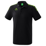 ERIMA ESSENTIAL 5-C POLO-SHIRT, BLACK-GREEN GECKO KIDS.