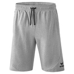 ERIMA ESSENTIAL SWEAT SHORTS, LIGHT GREY MARL-BLACK KIDS.