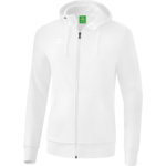 ERIMA HOODED SWEAT JACKET, WHITE KIDS.