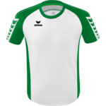 ERIMA SIX WINGS JERSEY SHORT SLEEVE, WHITE-EMERALD KIDS.